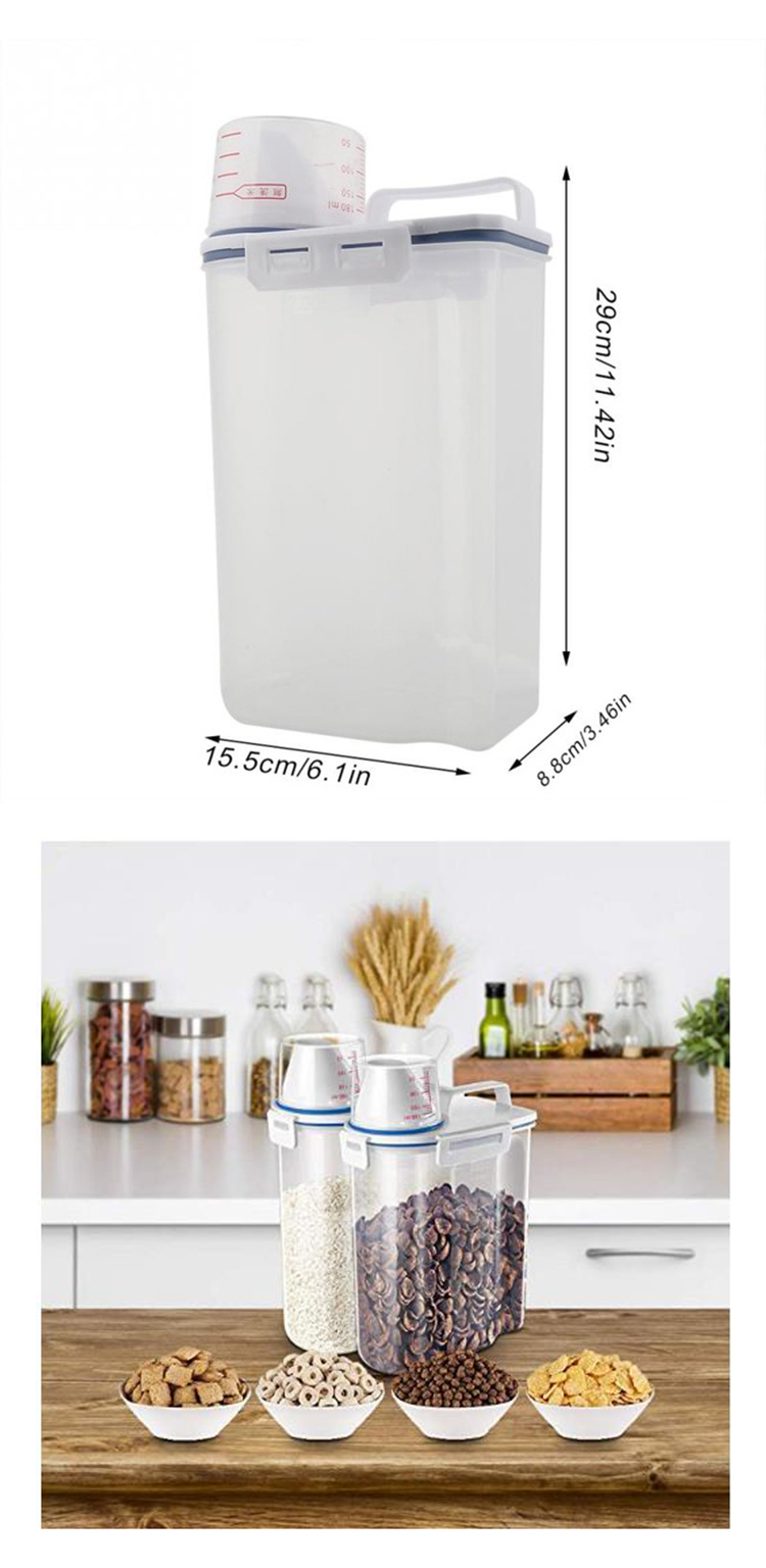 1.5L 2.5L 3L Cereal Organiser Grain Storage Containers For Home