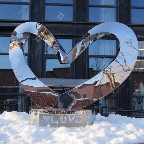 Buy cheap Mirror Polished Metal Heart Sculpture , Stainless Steel Outdoor Sculpture from wholesalers
