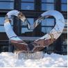 Buy cheap Mirror Polished Metal Heart Sculpture , Stainless Steel Outdoor Sculpture from wholesalers