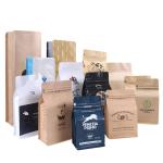 Coffee bag Flat Bottom k kraft paper bag/ tea packaging bags with valve