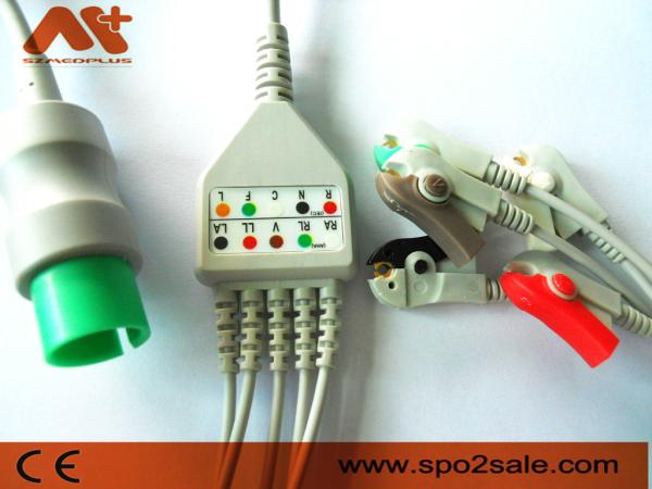Buy cheap Spacelabs Compatible 5 Lead Clip Direct-Connect ECG Cable from wholesalers
