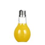 Light Bulb Shape Glass Beverage Bottle With Lid / Straws Customer Capacity