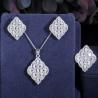 Buy cheap CZ modern tribal beaded cubic zirconia stone silver Necklace Bracele Earring Ring jewelry set necklace set jewelry set from wholesalers