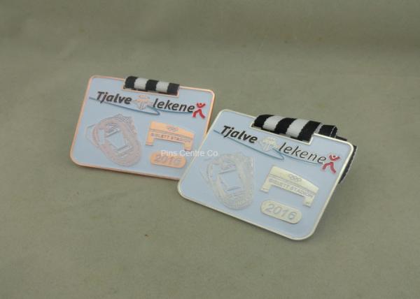 Buy cheap Customized Marathon Sporting Ribbon Medals , Zinc Alloy Die Casting Award Medals from wholesalers