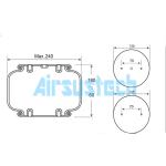 W013587598 Firestone Rubber Steel Suspension Air Springs 1B8-580 Goodyear Bellow