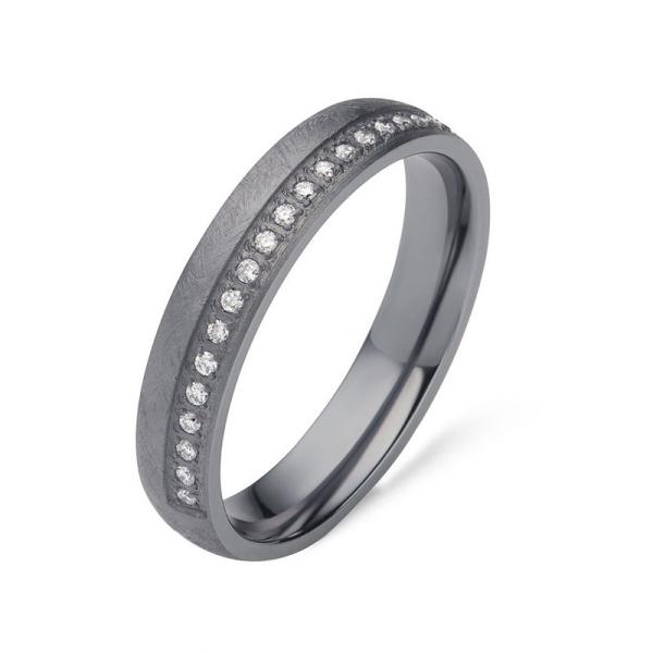 Buy cheap Romantic Starry Sky Ring Matt Finish Pure Tantalum Wedding Bands With Diamond from wholesalers