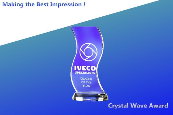 Buy cheap blue wave crystal awards/blank crystal awards/acrylic blue wave trophies/3d crystal blocks from wholesalers