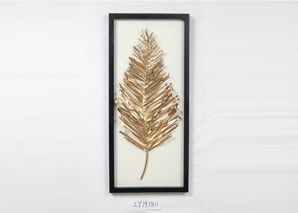 Buy cheap Metal Leaves Design With Black Rectangle Wooden Frame Wall Art Decoration For Home Gallery Hotel from wholesalers