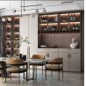 Buy cheap The Wine Cabinet With Khaki Door Panels Contains Yellow Led Lights from wholesalers