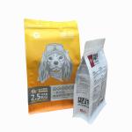 Custom logo printed PET flat bottom stand up pouch for pet dog food packaging