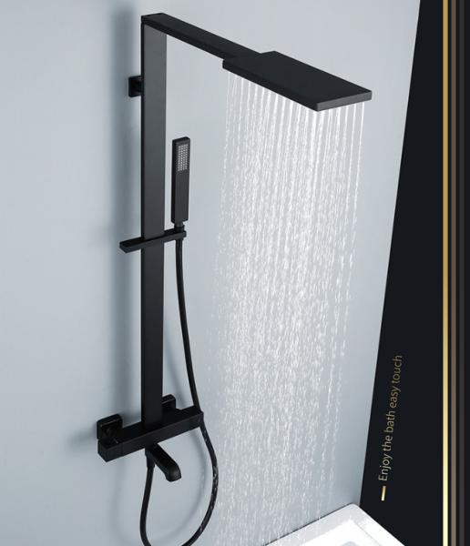 Buy cheap constant temperature Black sprayed Nordic Rain Shower Faucets from wholesalers