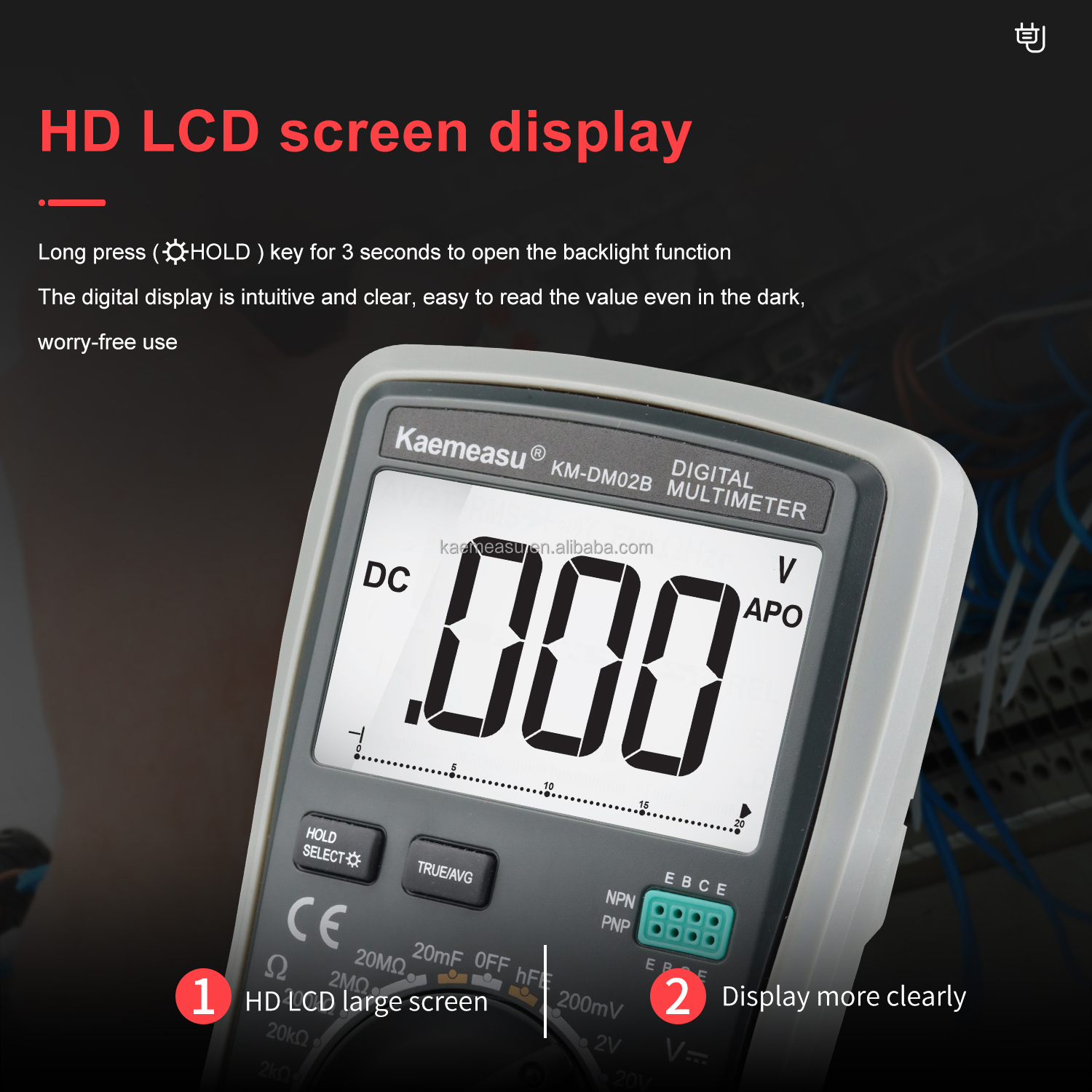 Hot sale Autoranging Multitester DC/AC NCV T-rms Electric Smart with True RMS digital multimeters
