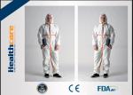Type 5 6 Disposable Protective Coveralls / Disposable Clean Room Suits CE