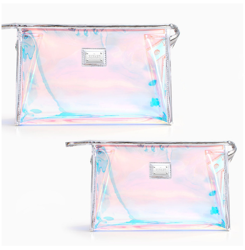 Fashionable Embroidery Logo Women Pvc Makeup Pouches