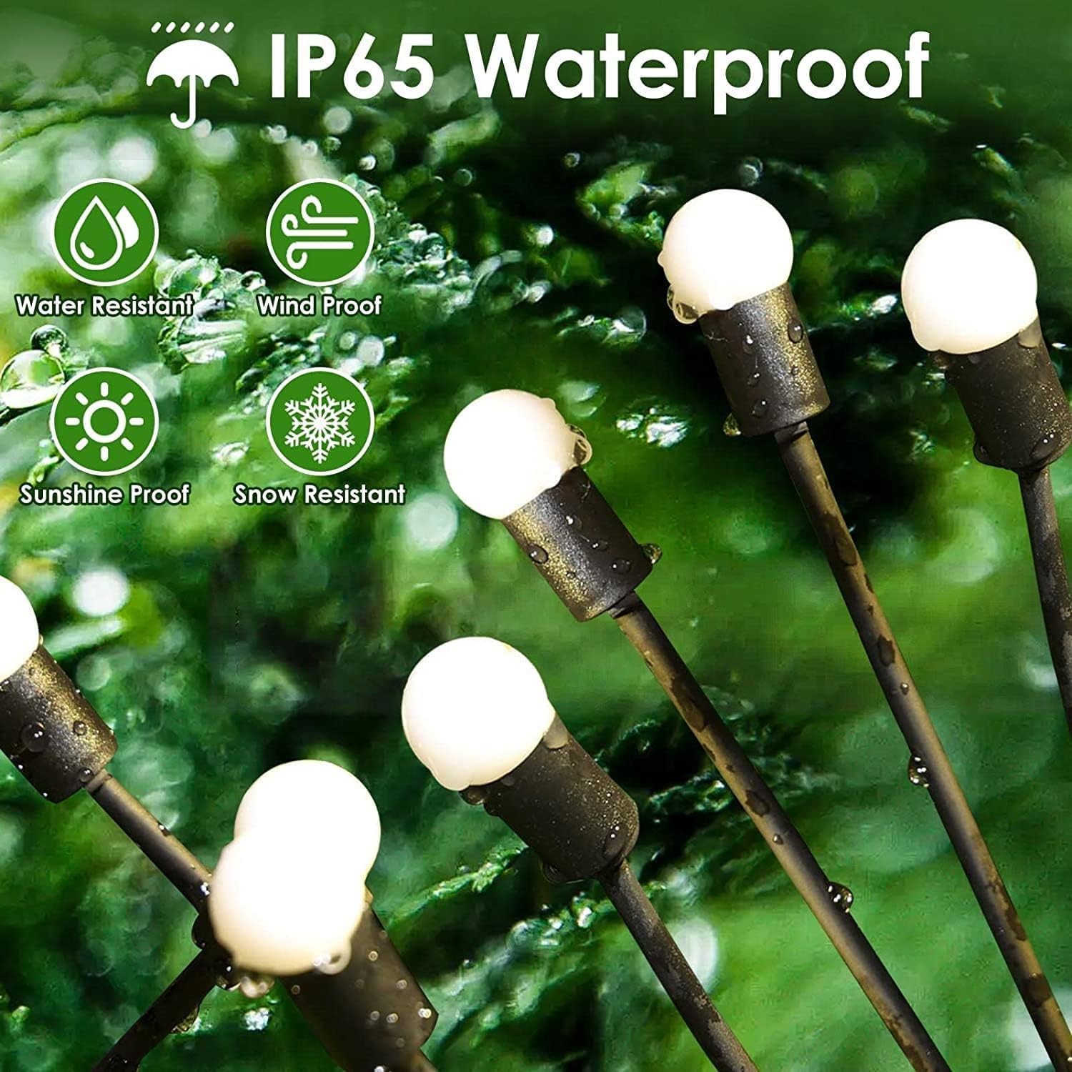 Solar Powered Modern Style Firefly Outdoor Lights With Motion Sensor