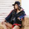 Buy cheap Black Loose Ladies Embroidered Denim Jacket With Pearl from wholesalers