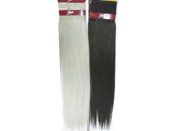 Buy cheap Black Or White Long Indian Human Hair Extensions / Sleek Hair Weaving from wholesalers