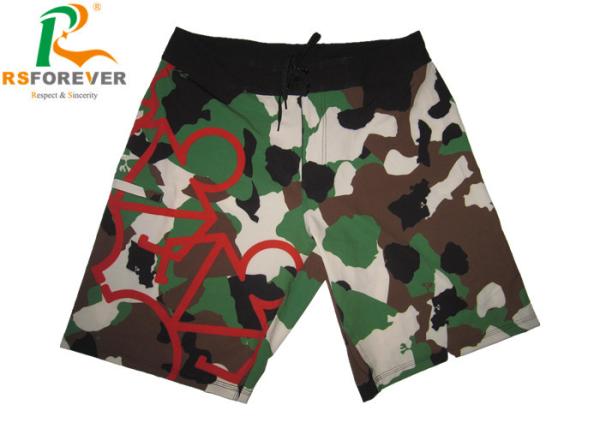 Buy cheap Camo Mens Hawaiian Board Shorts , 4 Way Stretch Boardshorts With Zipper Pocket from wholesalers