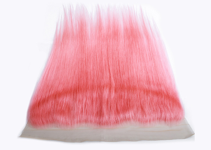 Custom Pink Ear To Ear Swiss Lace Top Closure / Frontal Closure Weave