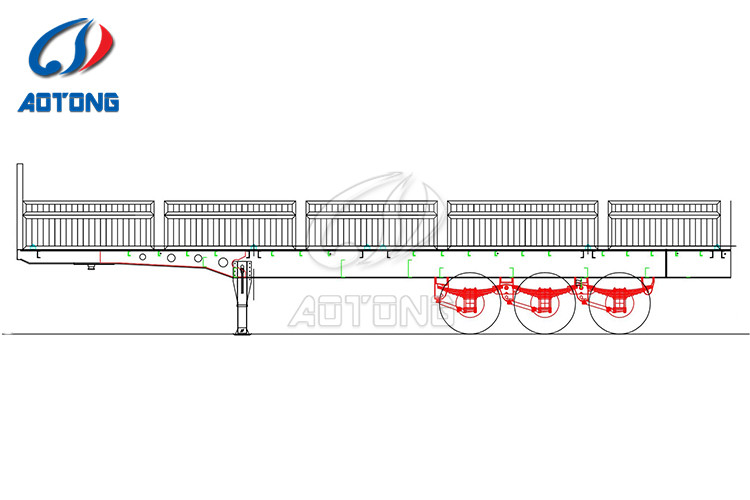 3 Axles 40t Bulk Cargo Semi Trailer with Side Wall As Per Client's Specifications