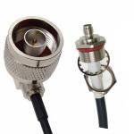 Male To IP67 Pigtail Cable Assemblies Waterproof RF Cable SMA With Rear Bulkhead