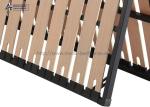 Queen Black Platform Bed Frame With Wooden Slats