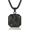 Buy cheap Waterproof Forged Carton Fiber Jewelry Hypoallergenic Square Bar Geometric Necklace Pendant from wholesalers