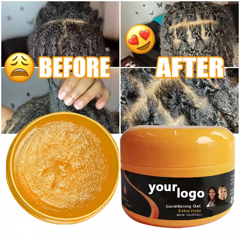 Customizable Hair Gel Extra Hold Edge Control Leave-On Conditioning Gel for Shiny Hair