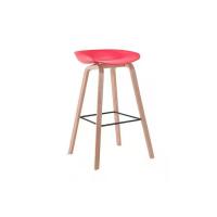 Buy cheap Yellow Red Kitchen Tall Bar Stool Chair Wooden Legs 24 Inch product