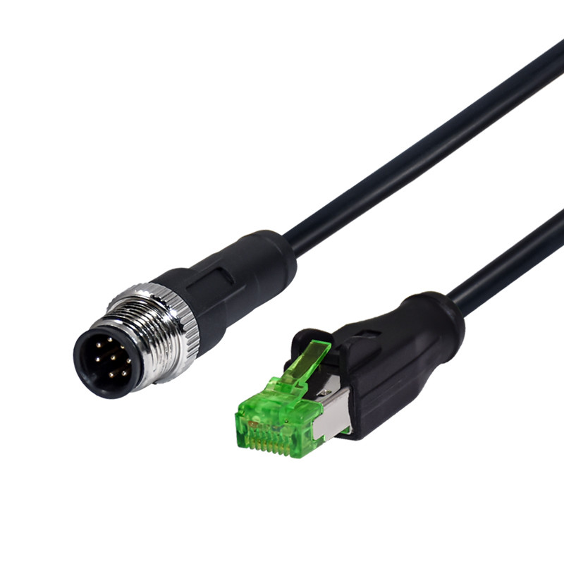 Transparent TPU Waterproof Wire Connector M12 Male To Rj45 Adapter Double End