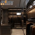 Modern Design Wooden Bedroom Furniture with Glass Door and Cupboards Walk-in