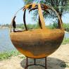 Buy cheap 1000mm Outdoor Corten Steel Round Fire Pit For Wood Manual Ignition from wholesalers