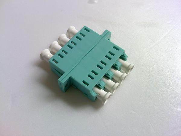 Quality Blue color LC OM3 Quad Fiber Optic Adapter 4 Cores With Low Insertin Loss for sale