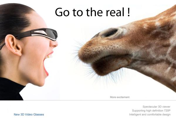 Buy cheap New 3D Video Eyewear Glasses for Home Theater 98" Display 720P from wholesalers