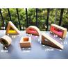 Buy cheap Kids Montessori Wooden Toy Sensory Rainbow Mirror Blocks Solid Rubber Wood Stacking Acrylic Buliding Stacker Educational from wholesalers