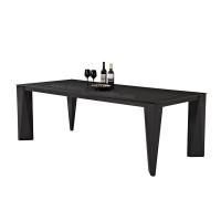 Buy cheap Modern Rectangular Glass Dining Table 2.2 Meter Black Frosted Wear Resistance product