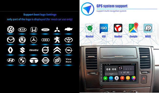 2din Universal Android Head Unit 7 Inch Android GPS Navigation Bluetooth ROHS