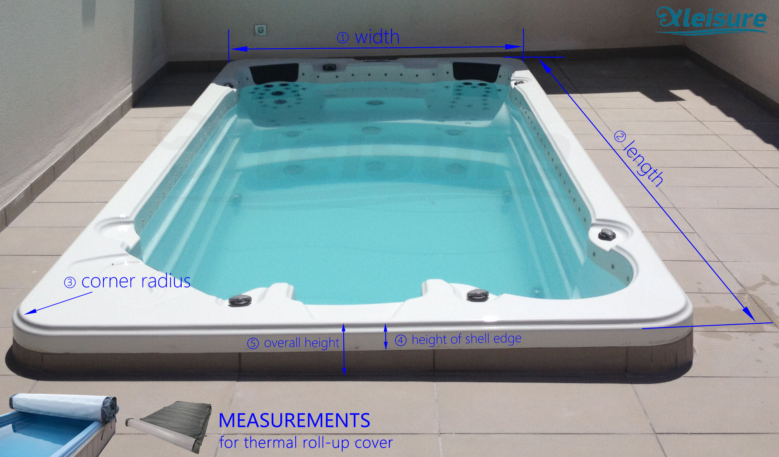 Durable Rigid Endless Swim Spa Covers Rectangle Hot Tub Lid Covers Dark Brown