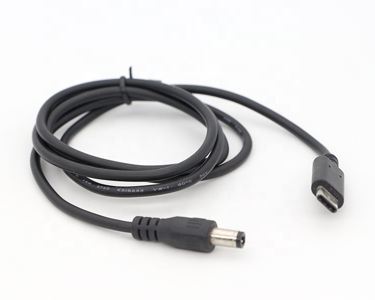Custom USB 3.1 Type C Male to DC 5.5x2.5mm Male Power Jack Extension Charger Cable for Power Bank