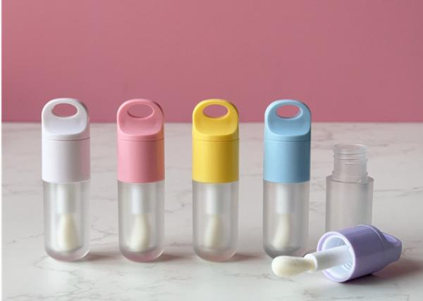 Buy cheap Scrub Bottle Flat Cap 5ml Round Lip Oil Bottle Cosmetic Lip Gloss Tube Packaging With Large Brush from wholesalers