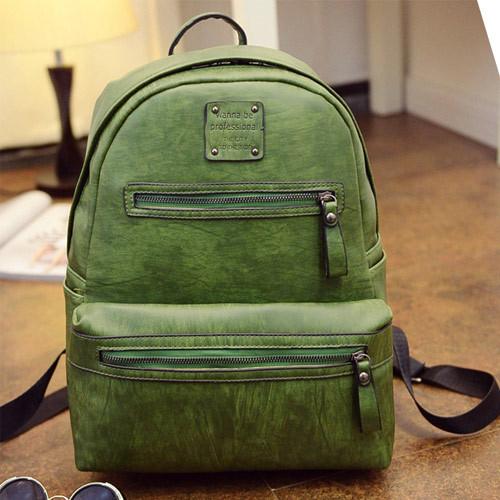 Buy cheap PU Backpacks for college student custom green wholesale mochilas de moda tas ransel wanita from wholesalers