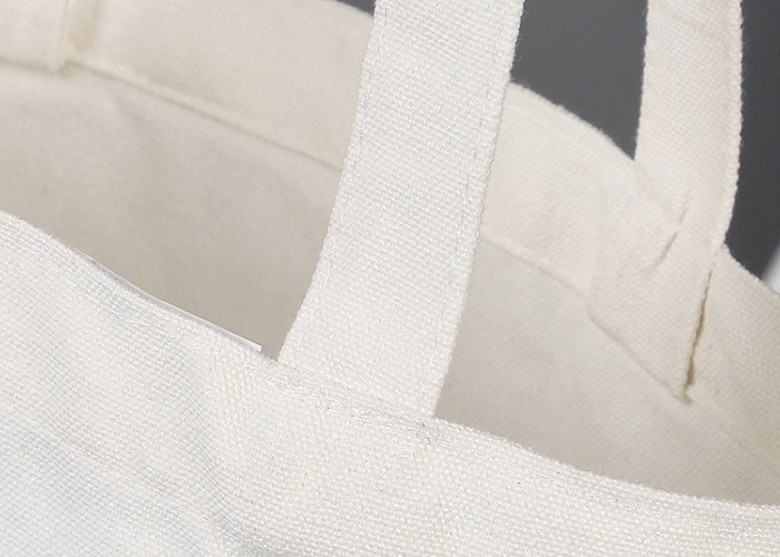 Polyester White Large Canvas Tote Bags Foldable With Zipper For Students