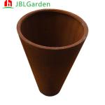 Square Flower Pot Round Corten Steel Planter Box Customized Size