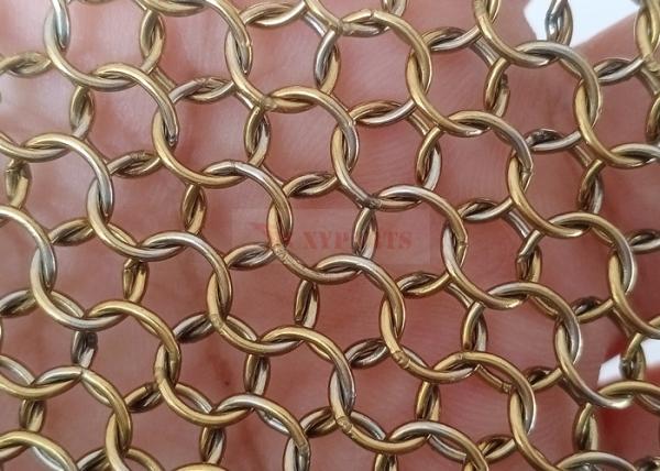 Buy cheap Electroplating 0.8mm X 7mm Metal Ring Mesh For Space Divider Curtain from wholesalers