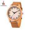 Buy cheap Custom Wrist Watch Leather Strap Silver Hands Walnut Dial 45mm Size from wholesalers