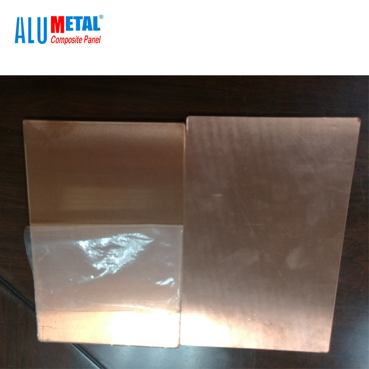 Copper Brushed 4mm Thick Aluminium Composite Panel Mould Proof SGS Certified