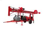 200m Portable Borehole Drilling Machine , Water Well Drilling Trailer With 2