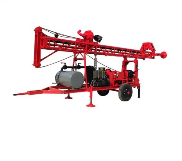 200m Portable Borehole Drilling Machine , Water Well Drilling Trailer With 2