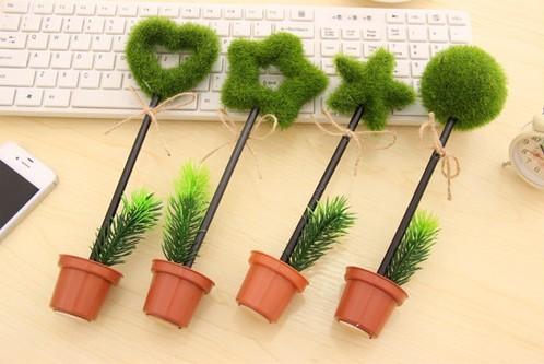 2014 Hot! Novelty plsastic ball,green potted plants ball pen,nice gift for