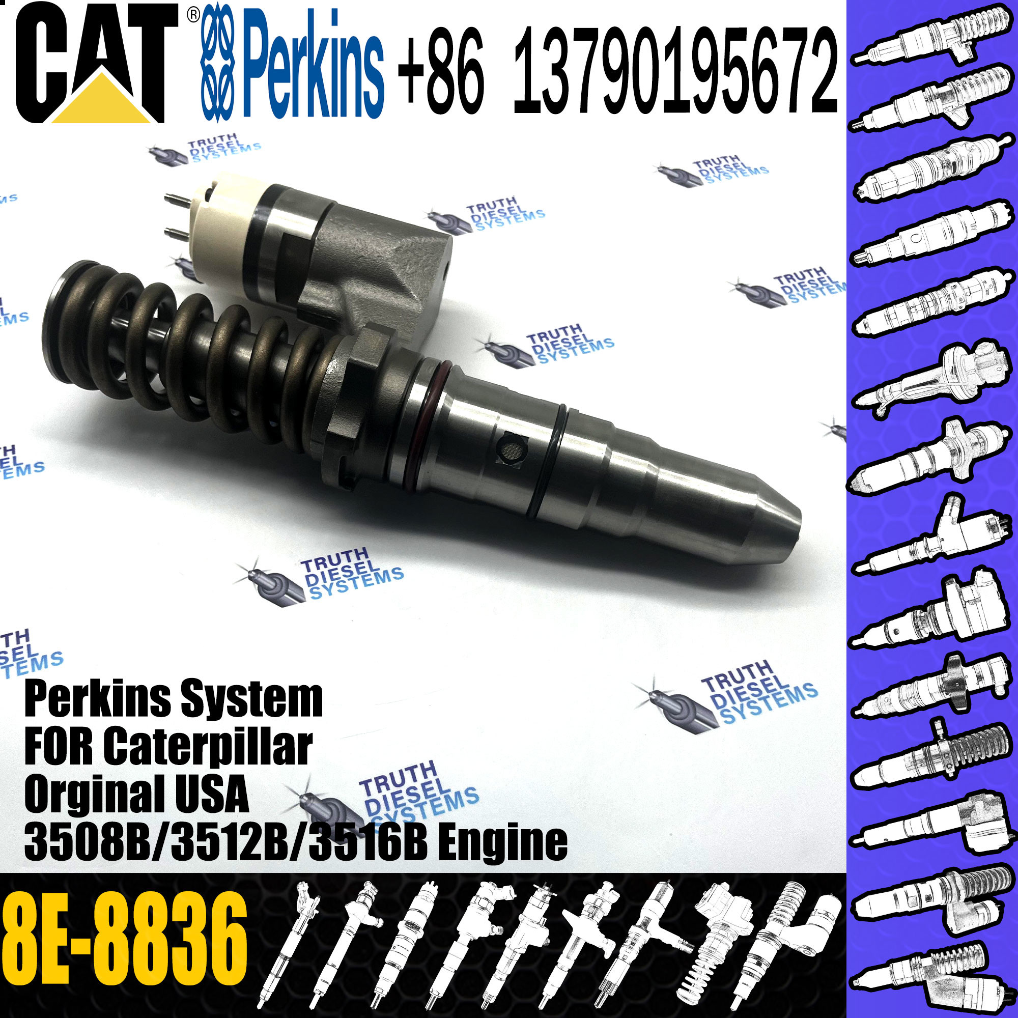 High Pressure Engine Common Rail Fuel Injector Common Rail Diesel Fuel Injector 8E-8836 8E8836 246-1854